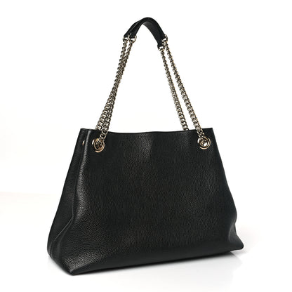 Gucci Pebbled Calfskin Medium Soho Chain Shoulder Bag Black 3 of 10