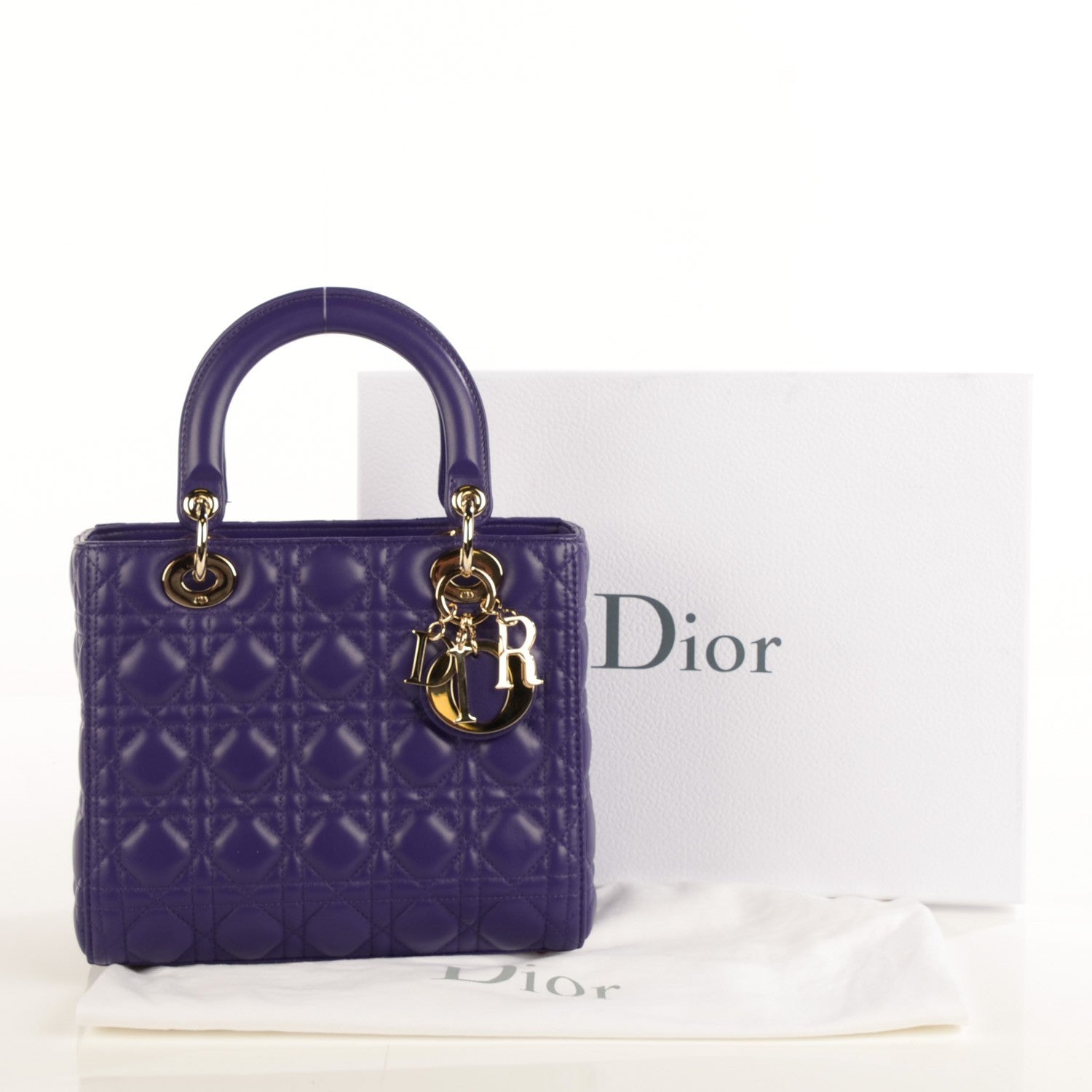 Christian Dior Lambskin Cannage Medium Lady Dior Purple 5 of 8
