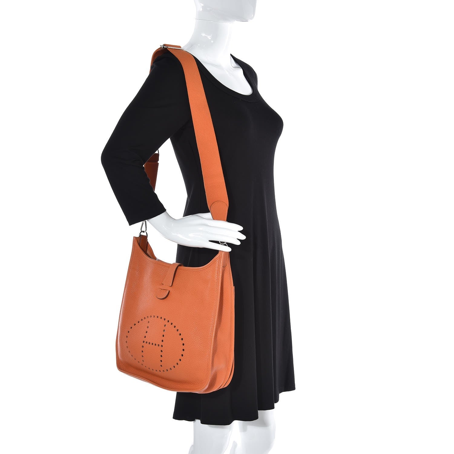 Hermes Taurillon Clemence Evelyne III GM Orange 2 of 7