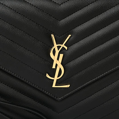 Saint Laurent Grain De Poudre Matelasse Chevron Monogram Envelope Clutch Black 8 of 11