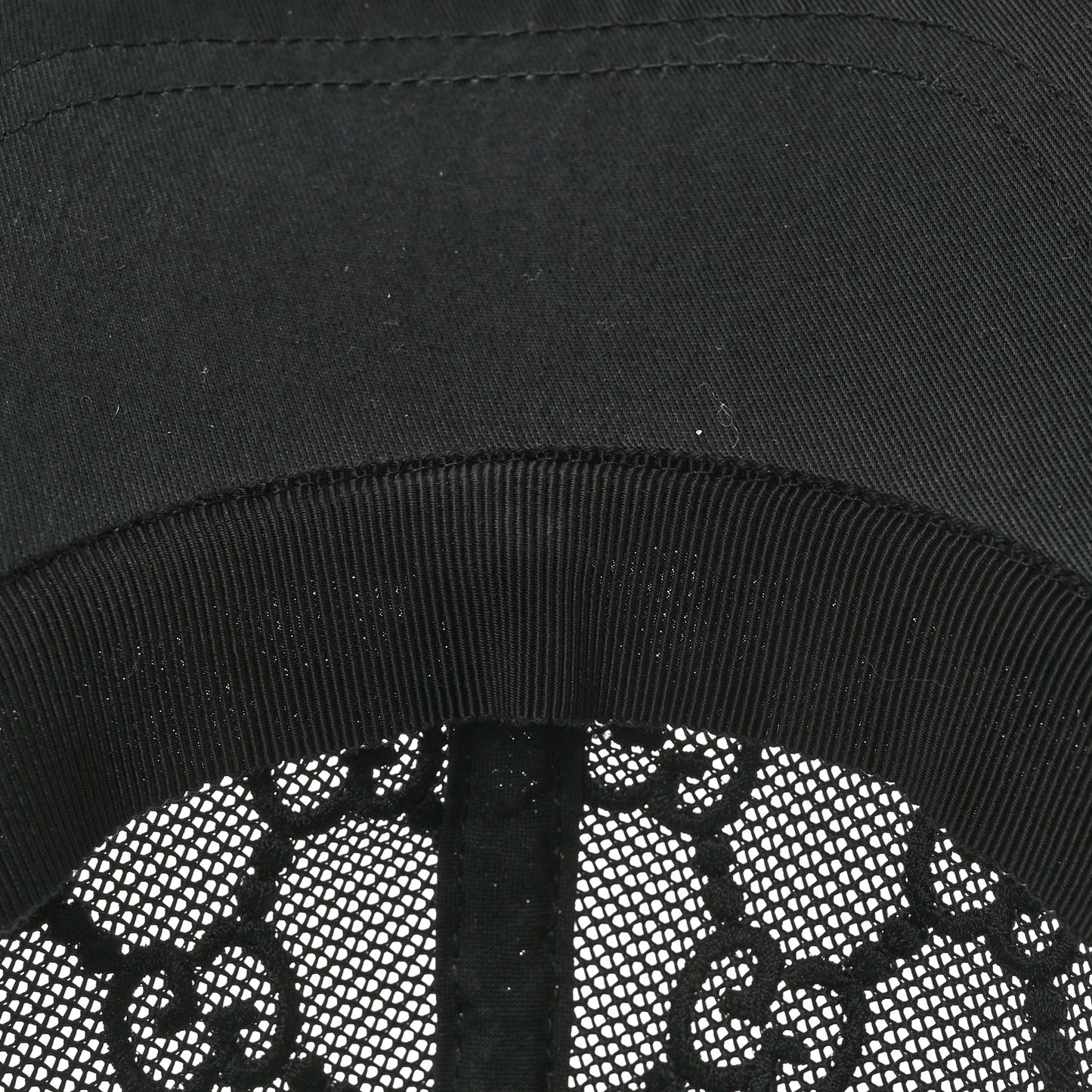 Mesh GG Monogram Embroidered Shivali Baseball Hat S 56 Black
