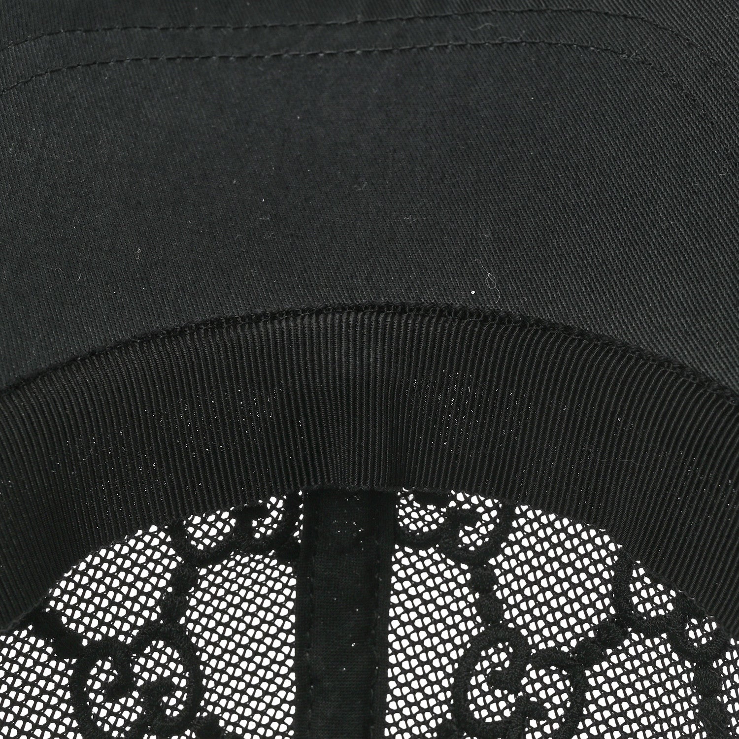 Gucci Mesh GG Monogram Embroidered Shivali Baseball Hat S 56 Black 10 of 10