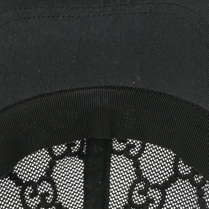 Gucci Mesh GG Monogram Embroidered Shivali Baseball Hat S 56 Black 10 of 10