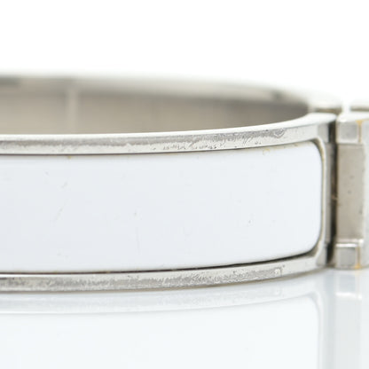 Hermes Enamel Narrow Clic Clac H Bracelet PM White 9 of 11