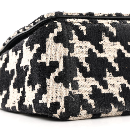 Christian Dior Tweed Houndstooth Medium Caro Bag Black Beige 9 of 10