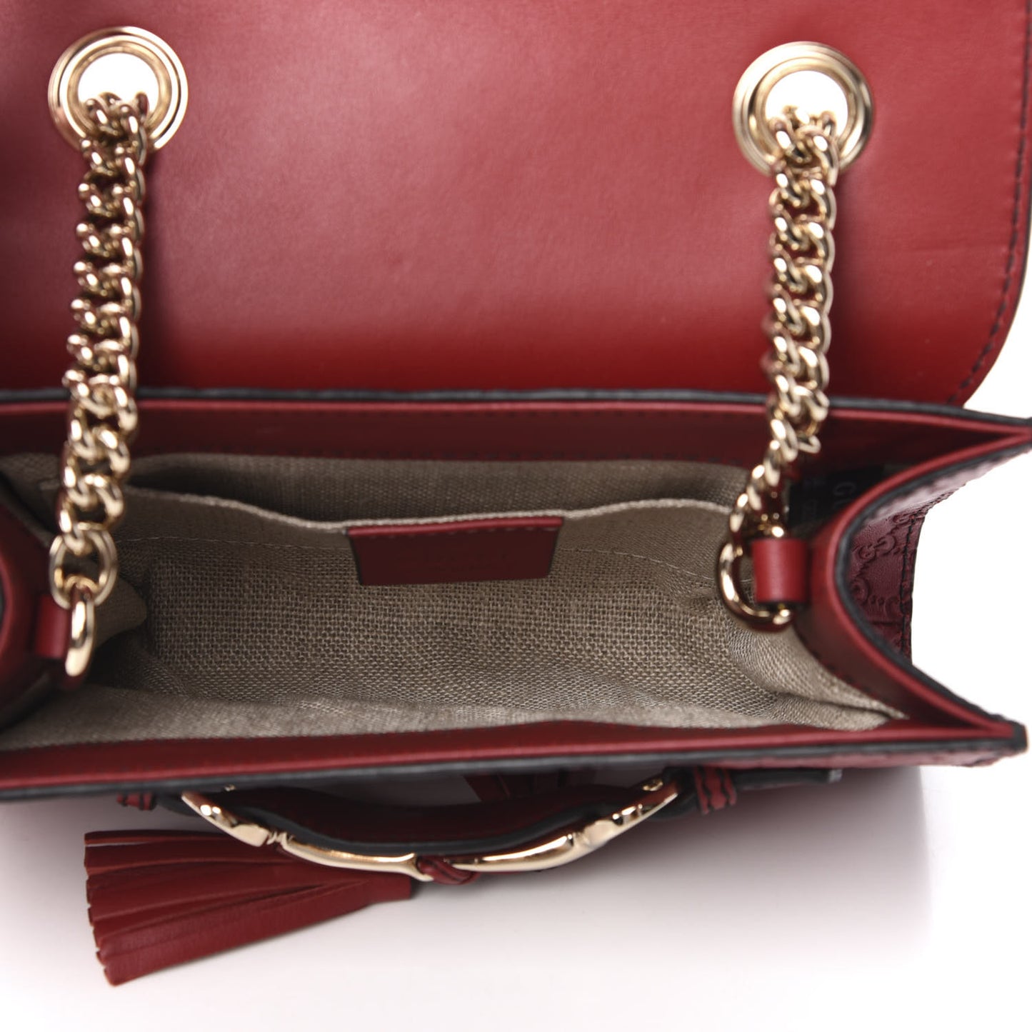 Soft Microguccissima Mini Emily Chain Shoulder Bag Rosso