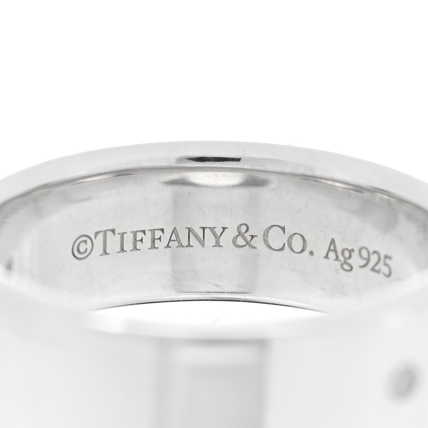Tiffany Sterling Silver Diamond Return to Tiffany Narrow Ring 50 5.5 4 of 5