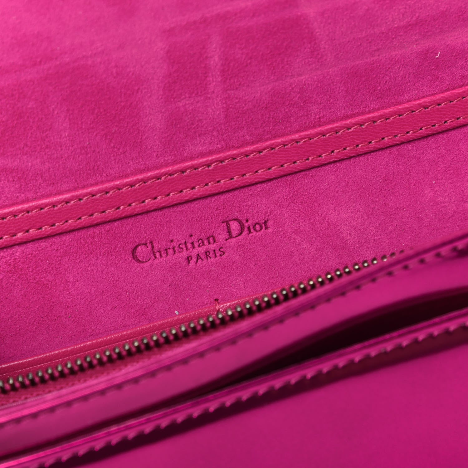 Christian Dior Patent Studded Diorama Wallet on Chain Pouch Pink 8 of 9