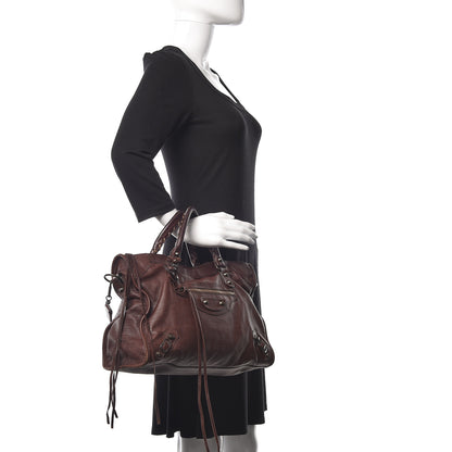 Balenciaga Agneau Classic Hardware Lizard Embossed City Castagna 3 of 10