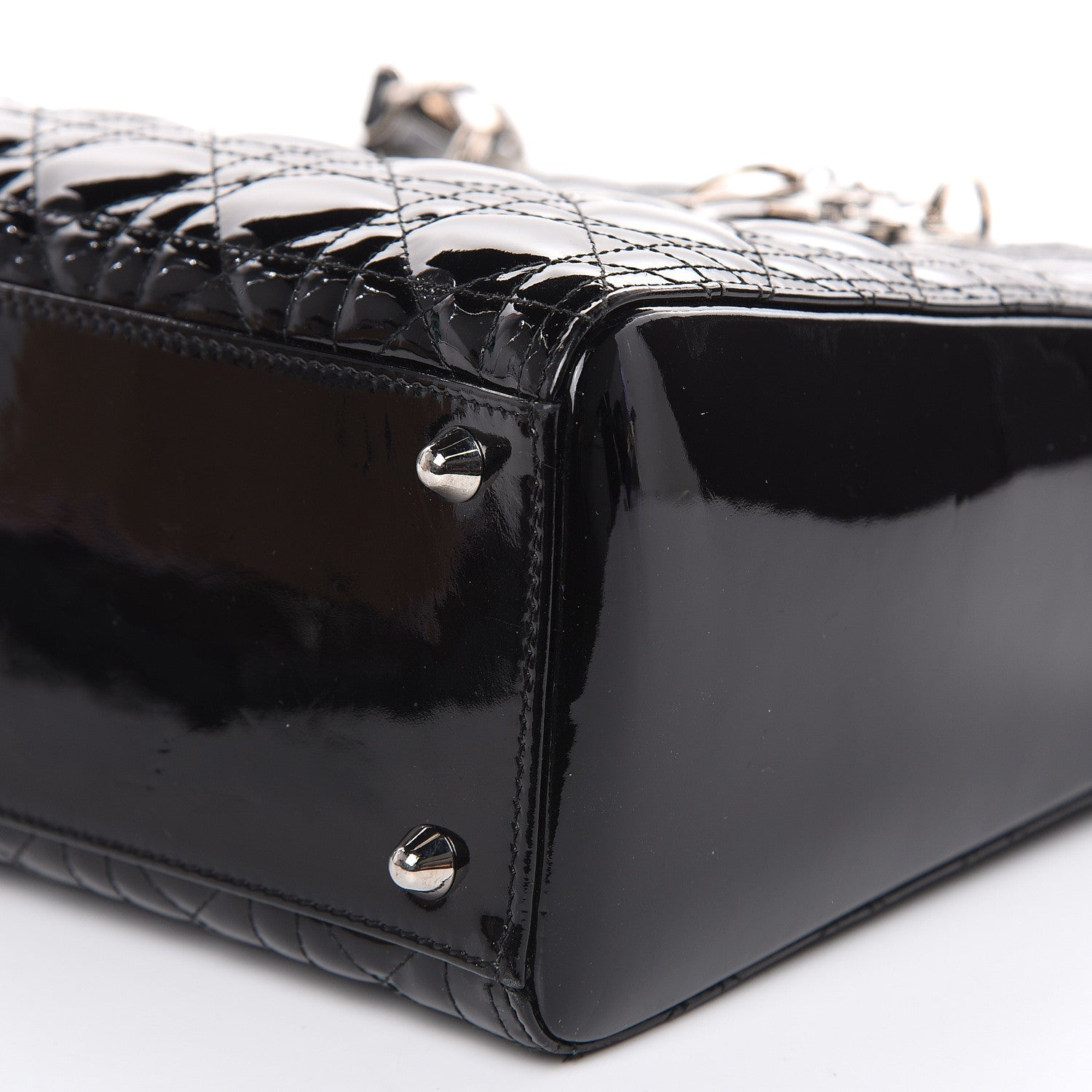 Christian Dior Patent Cannage Large Lady Dior Black 9 of 15