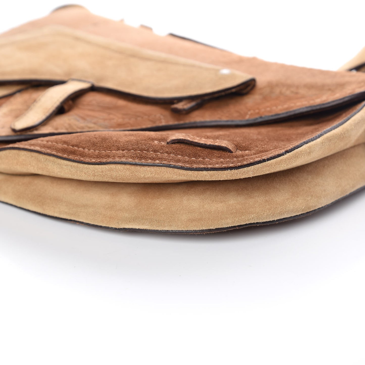 Suede Pony Hair Saddle Bag Brown