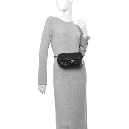 Chanel Calfskin Quilted CC Uniform Flap Belt Bag Black 2 of 12