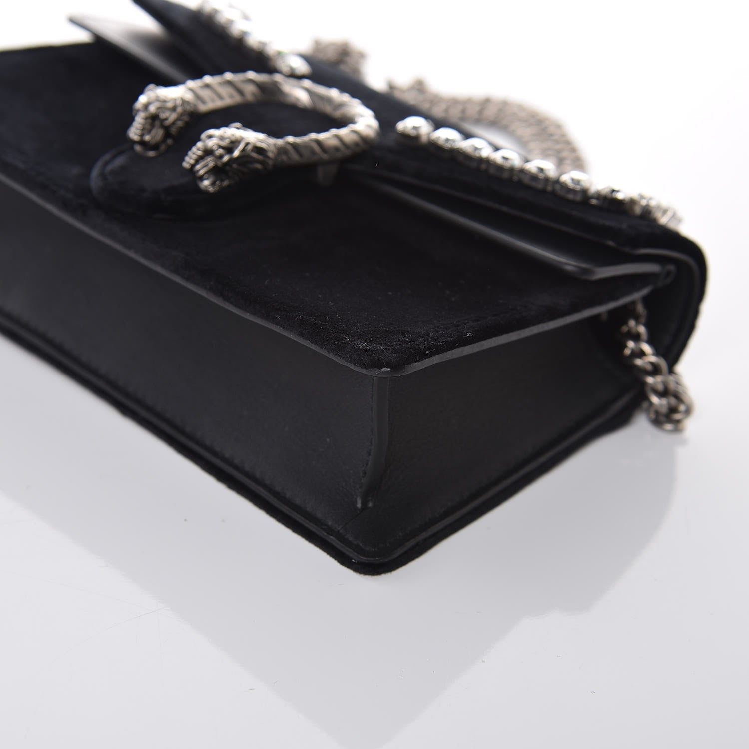 Gucci Velvet Crystal Super Mini Dionysus Shoulder Bag Black 8 of 11