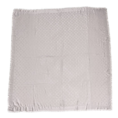 Louis Vuitton Silk Wool Monogram Shawl Greige 1 of 6
