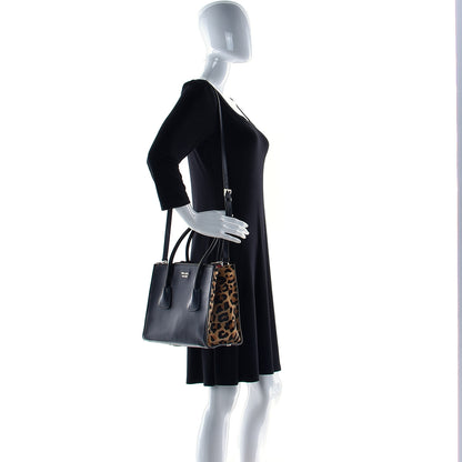 Prada City Glace Cavallino Twin Pocket Tote Black Miele 2 of 11