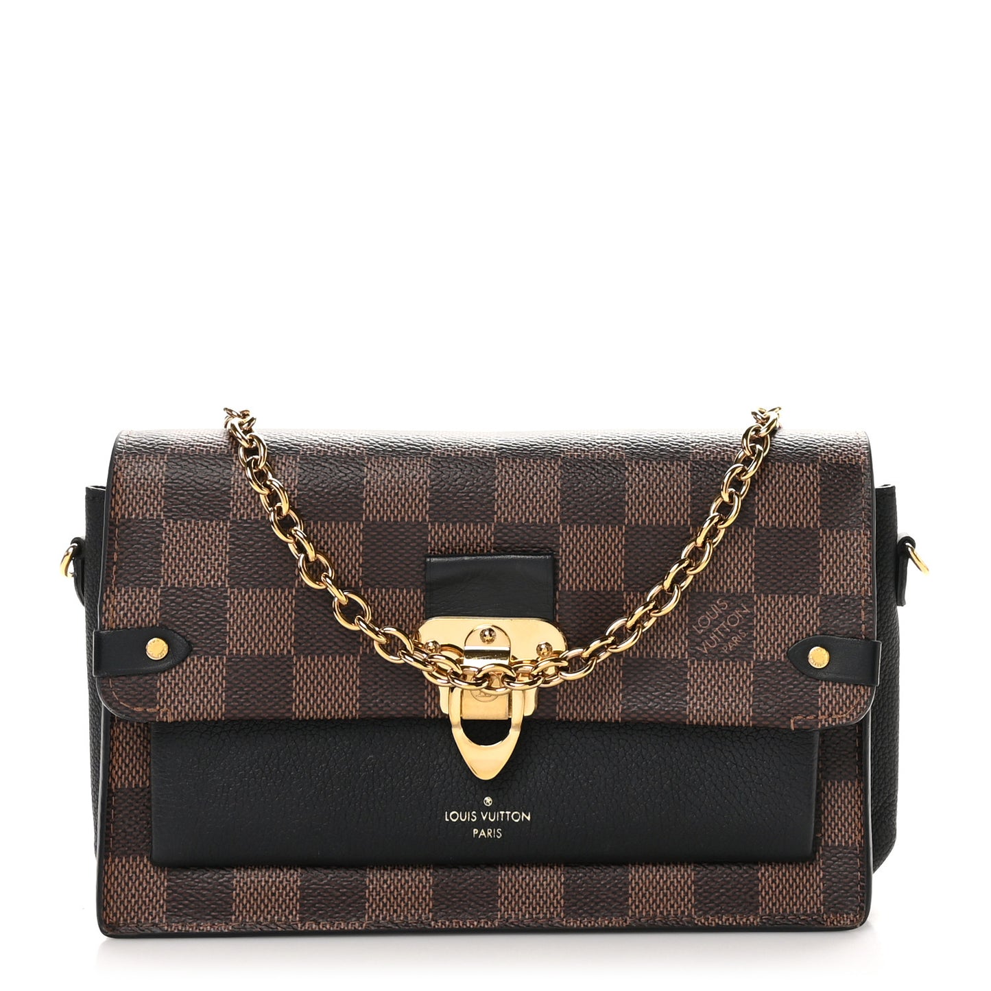 Damier Ebene Vavin Chain Wallet Black