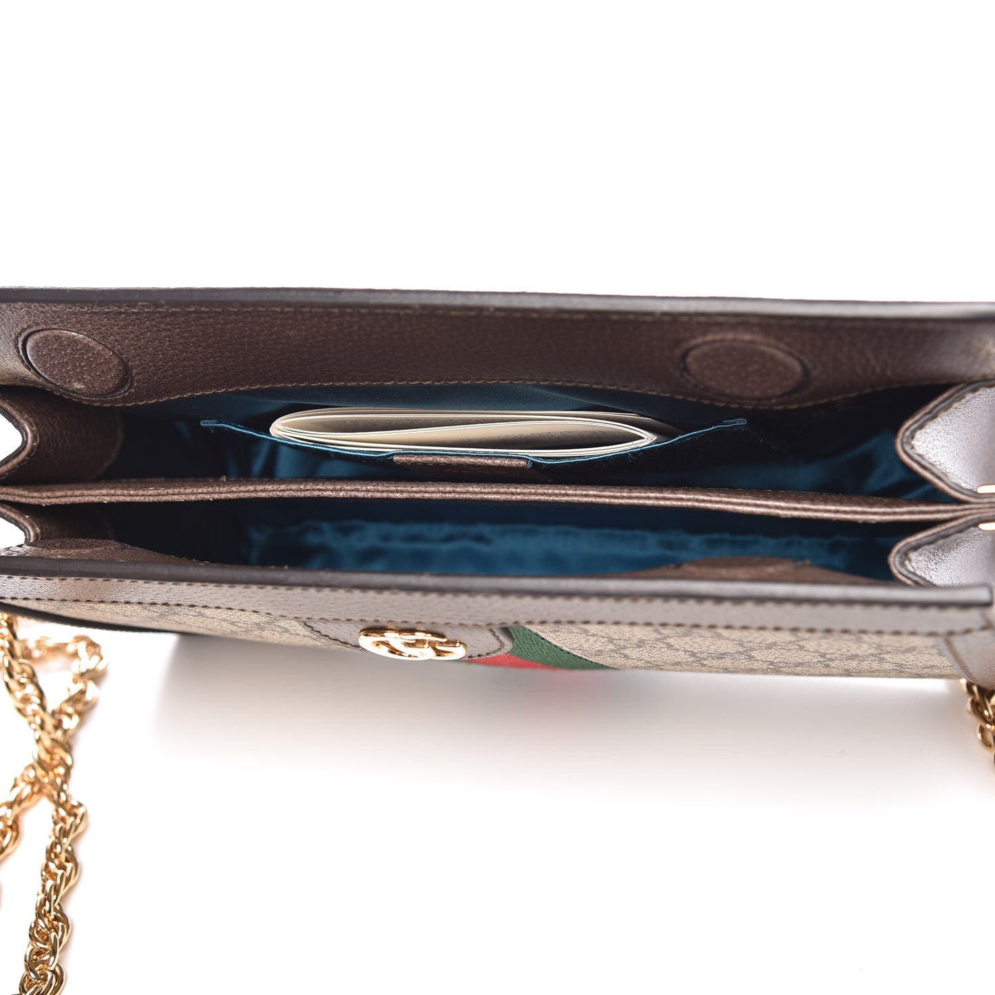 GG Supreme Monogram Web Small Ophidia Chain Shoulder Bag Brown