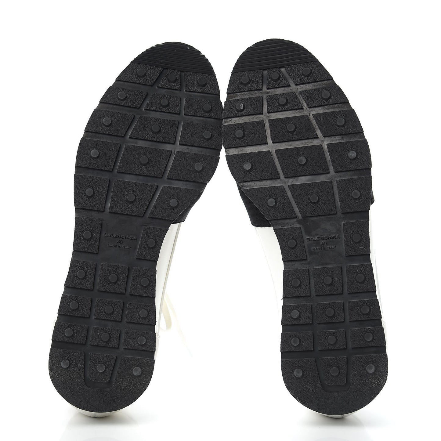 Calfskin Neoprene Mesh Suede Race Runner Sneakers 40 White Black