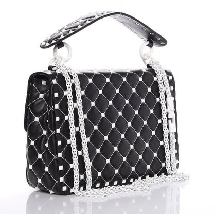 Valentino Garavani Lambskin Medium Free Rockstud Spike Shoulder Bag Black 3 of 8