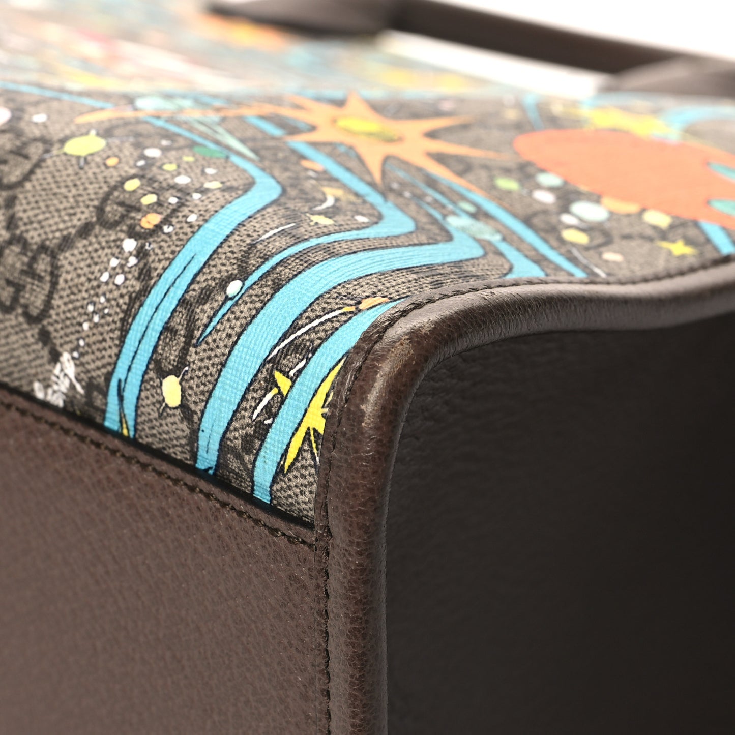 X DISNEY GG Supreme Monogram Donald Duck Retro Interlocking G Shopping Tote Beige Multicolor New Acero