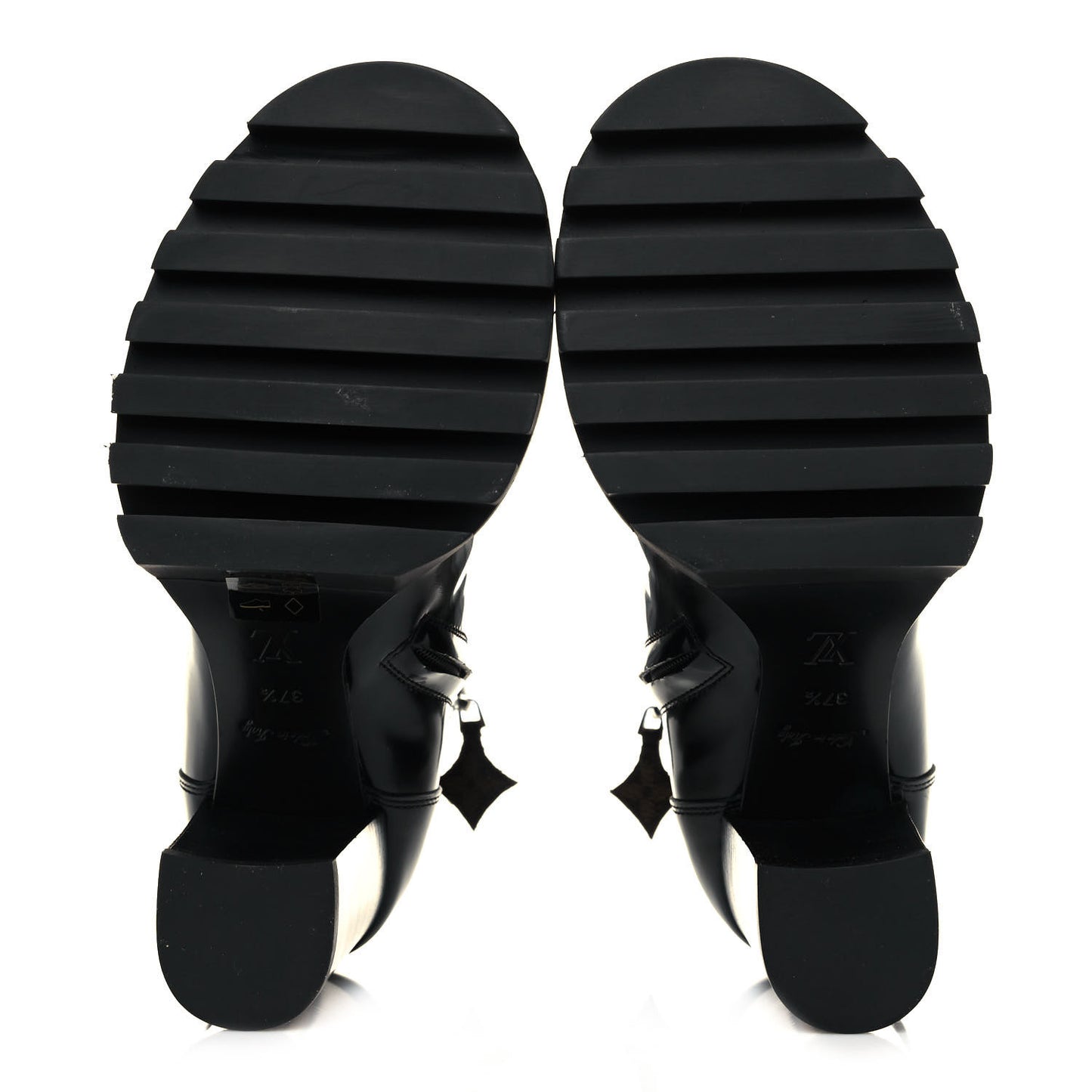 Patent Calfskin Monogram Star Trail Ankle Boots 37.5 Black