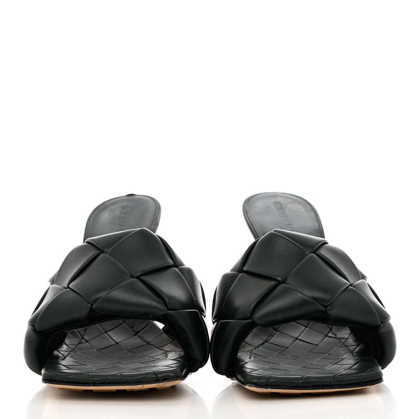 Nappa Maxi Intrecciato Lido Mule Sandals 38 Black