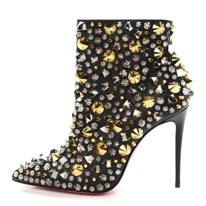 Christian Louboutin Calfskin So Full Kate 100 Ankle Boots 36 Black Multicolor 1 of 8