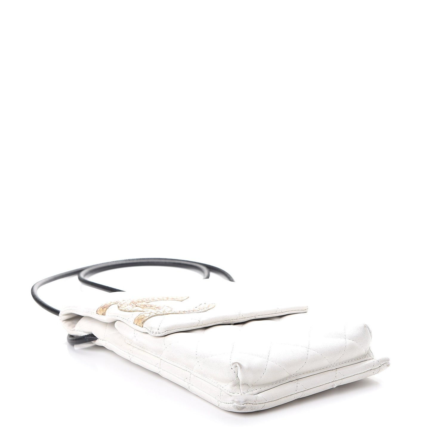 Calfskin Python Quilted Cambon Shoulder Bag White