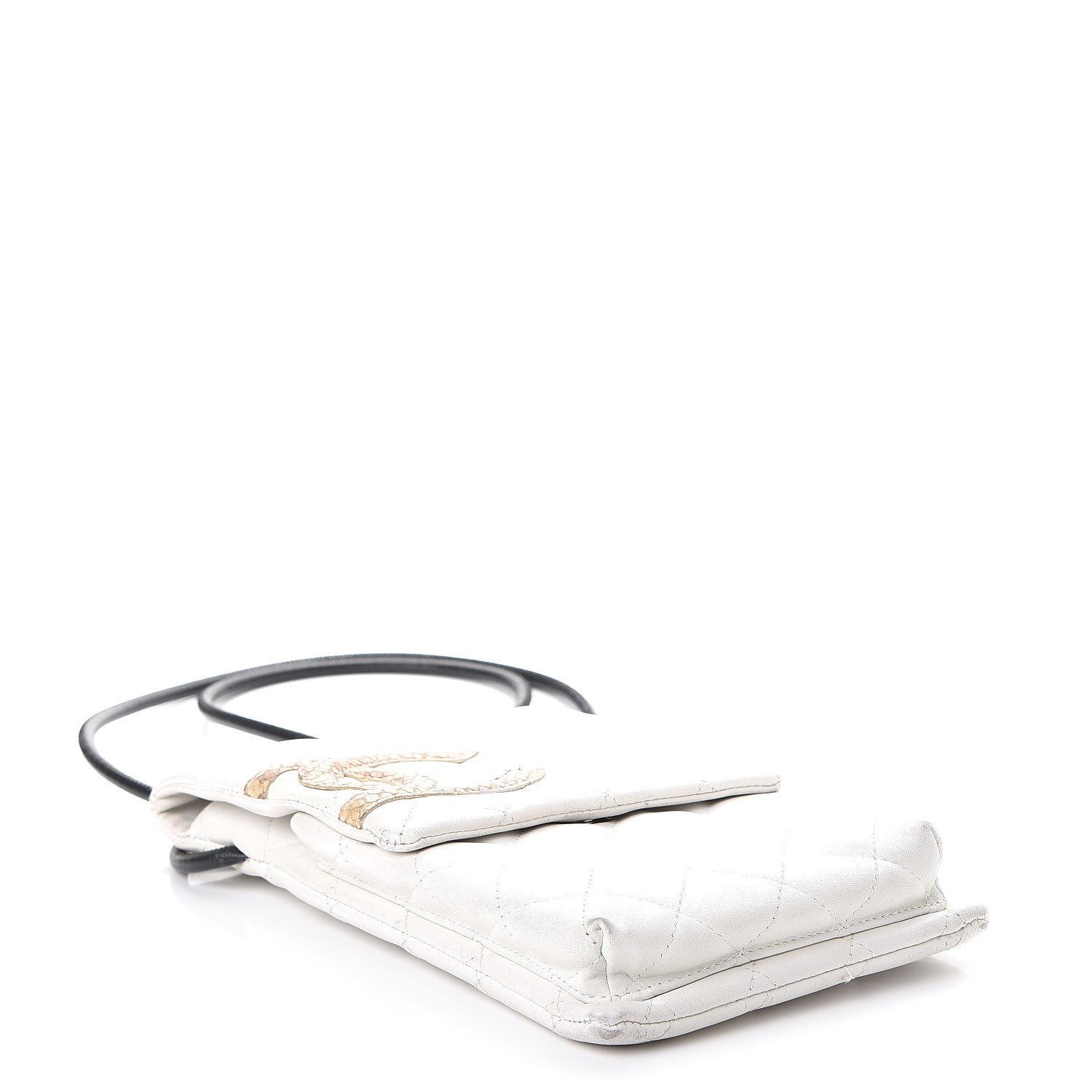 Chanel Calfskin Python Quilted Cambon Shoulder Bag White 5 of 10