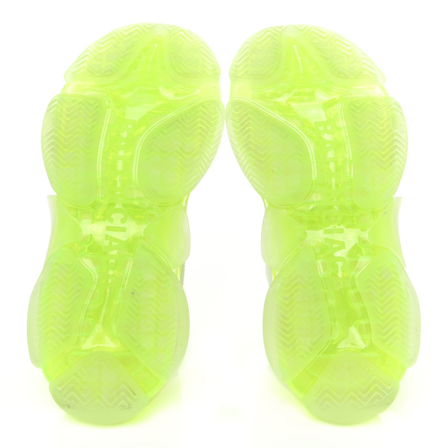 Fabric Mesh Clear Sole Fluo Womens Triple S Sneakers 36 White Fluo Yellow