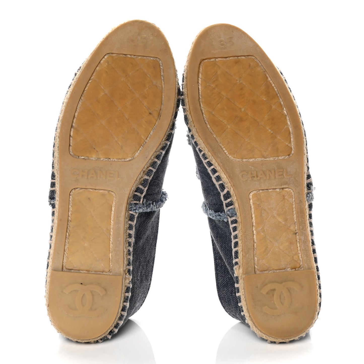 Linen CC Espadrilles 35 Blue Black