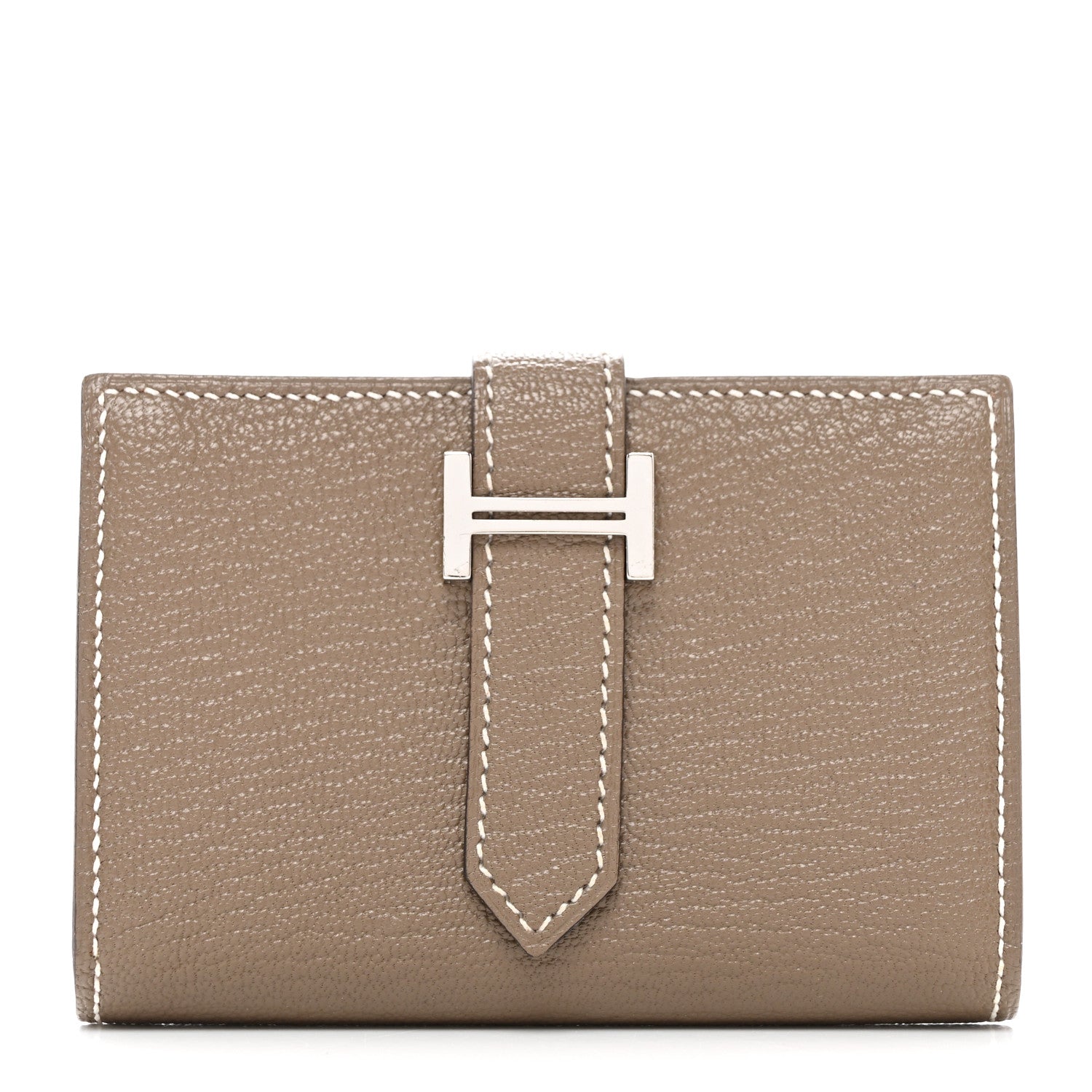 Hermes Chevre Mysore Mini Bearn Wallet Etoupe 1 of 9