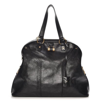 Saint Laurent Calfskin Oversized Muse Black 1 of 10