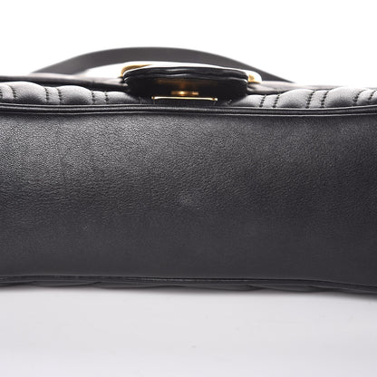 Gucci Calfskin Matelasse Small GG Marmont Shoulder Bag Black 13 of 14