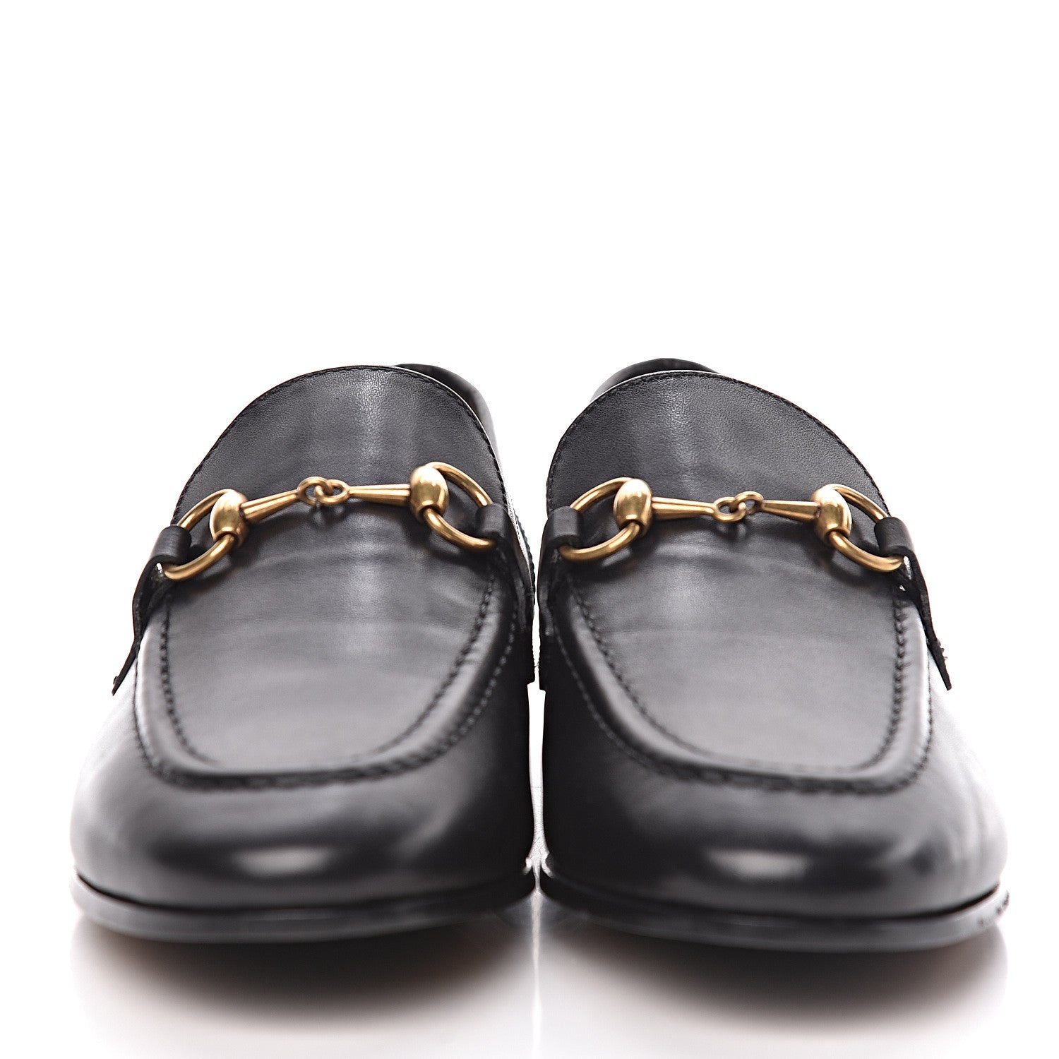 Gucci Calfskin Womens Jordaan Loafers 34.5 Black 2 of 10