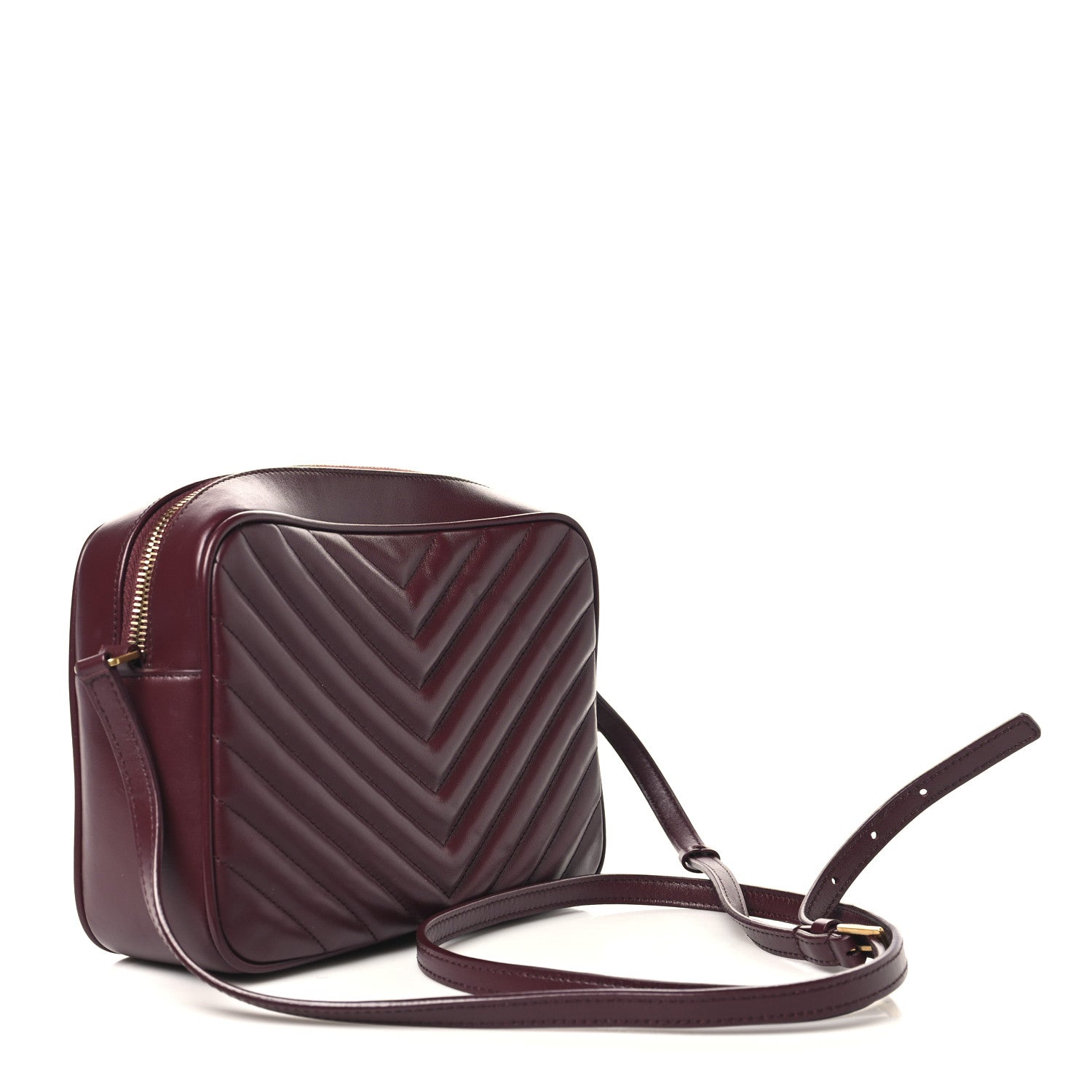 Saint Laurent Calfskin Matelasse Monogram Lou Camera Bag Dark Legion Red 3 of 9