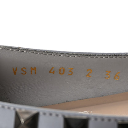 Valentino Garavani Pebbled Calfskin Rockstud Ballerina Flats 36 Pastel Grey 6 of 8