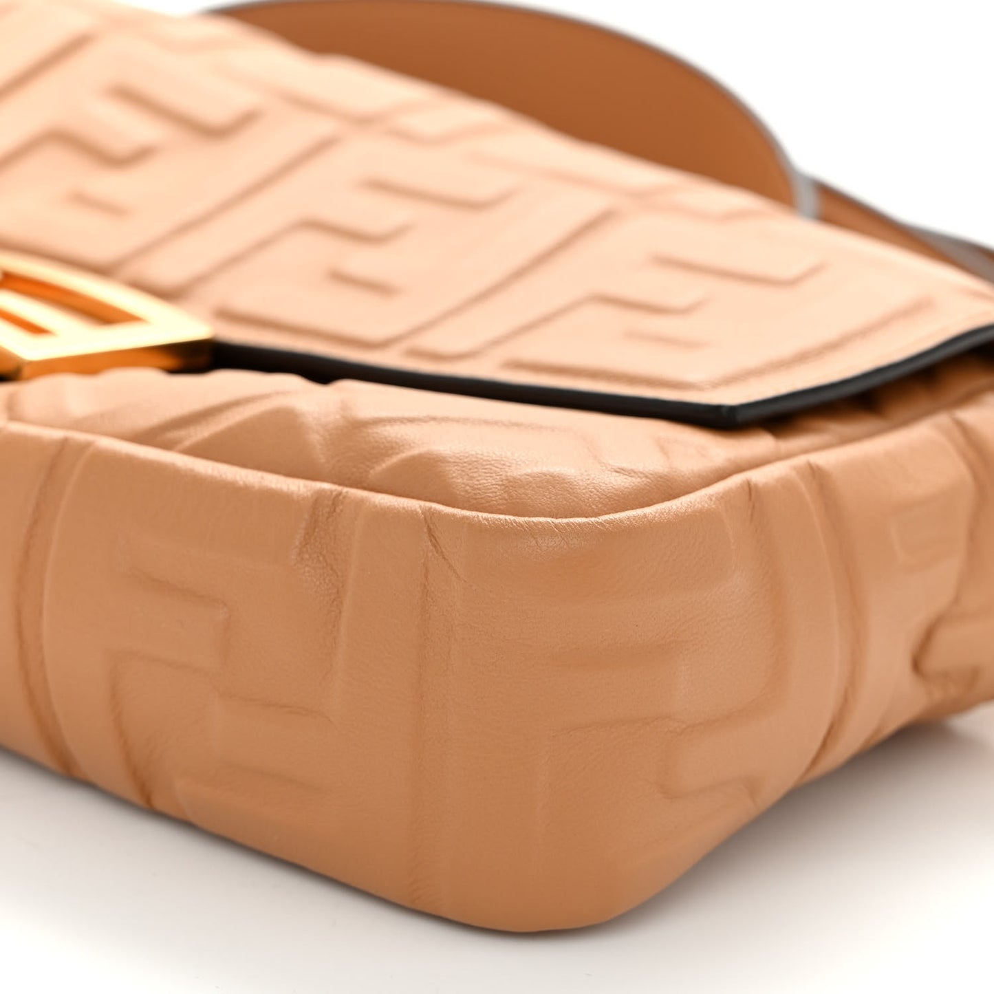 Nappa FF 1974 Embossed Baguette Miele Scuro
