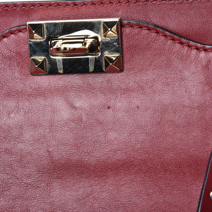 Valentino Garavani Vitello Medium Rockstud Tote Dark Red 12 of 15