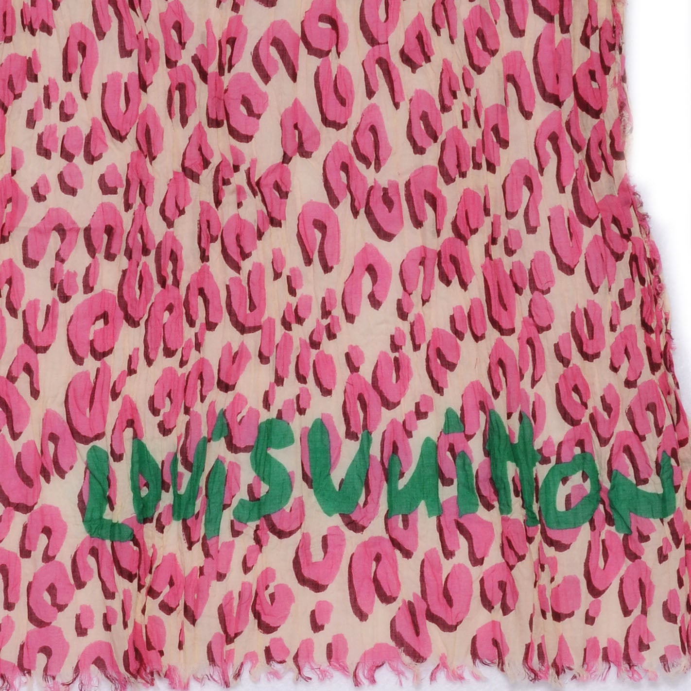 Louis Vuitton Cotton Leopard Pareo Blanc Corail 4 of 6