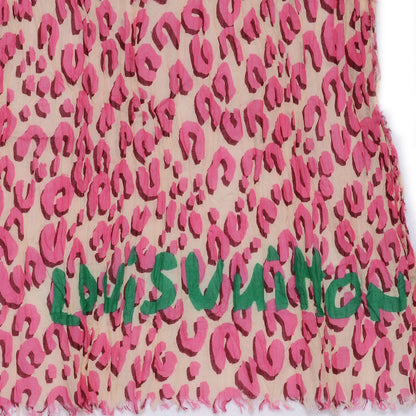 Louis Vuitton Cotton Leopard Pareo Blanc Corail 4 of 6