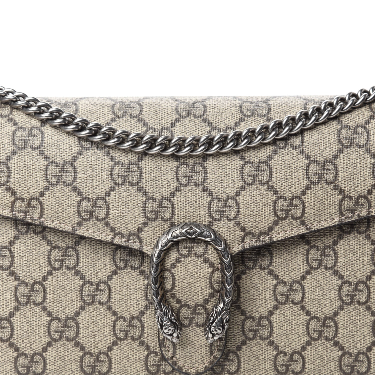 Gucci GG Supreme Monogram Mini Dionysus Chain Wallet Beige Taupe 10 of 10