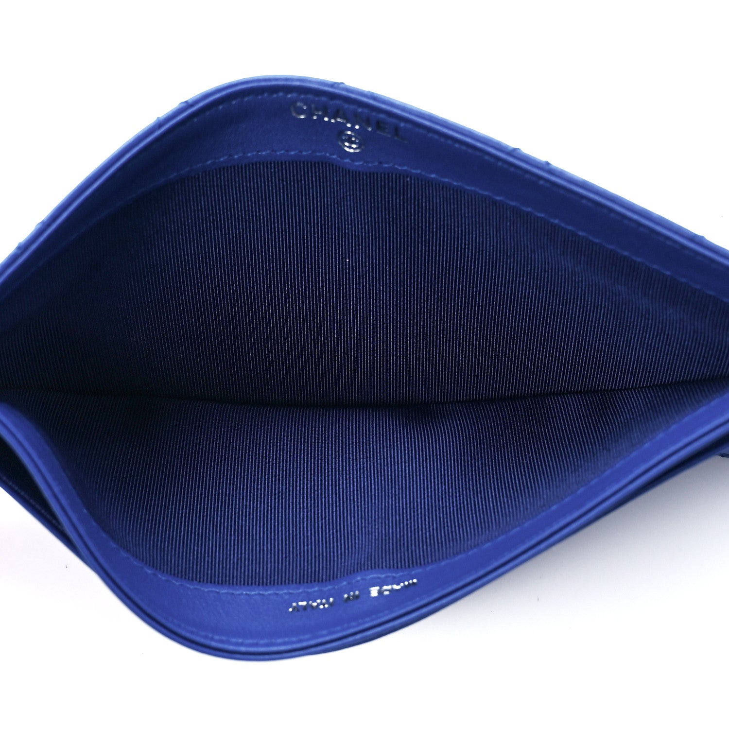 Chanel Patent Calfskin Quilted Flap Clutch Wallet Blue 9 of 17