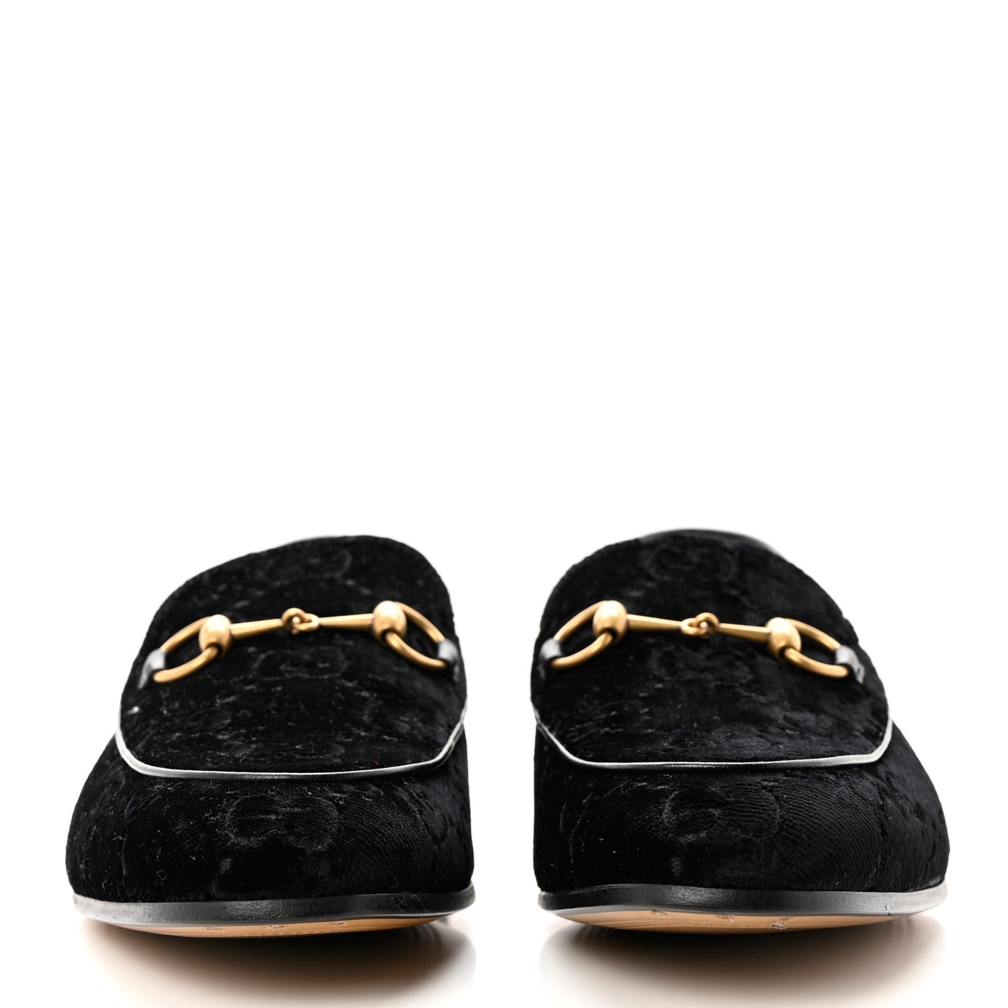 Velvet GG Monogram Horsebit Mens Jordaan Loafers 10 Black