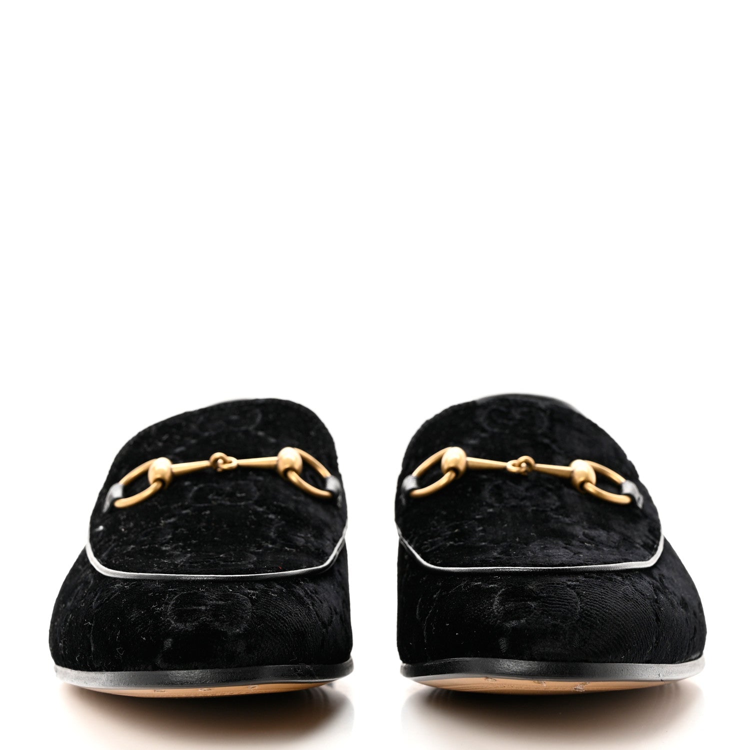 Gucci Velvet GG Monogram Horsebit Mens Jordaan Loafers 10 Black 2 of 8