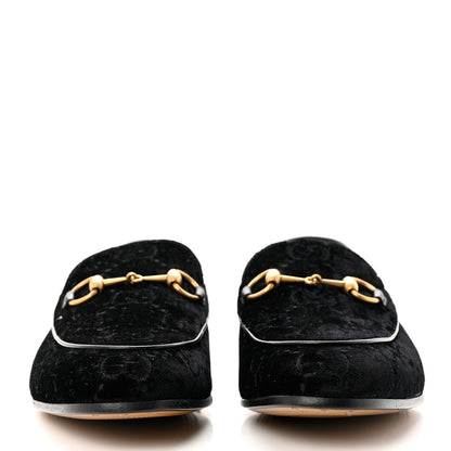 Gucci Velvet GG Monogram Horsebit Mens Jordaan Loafers 10 Black 2 of 8