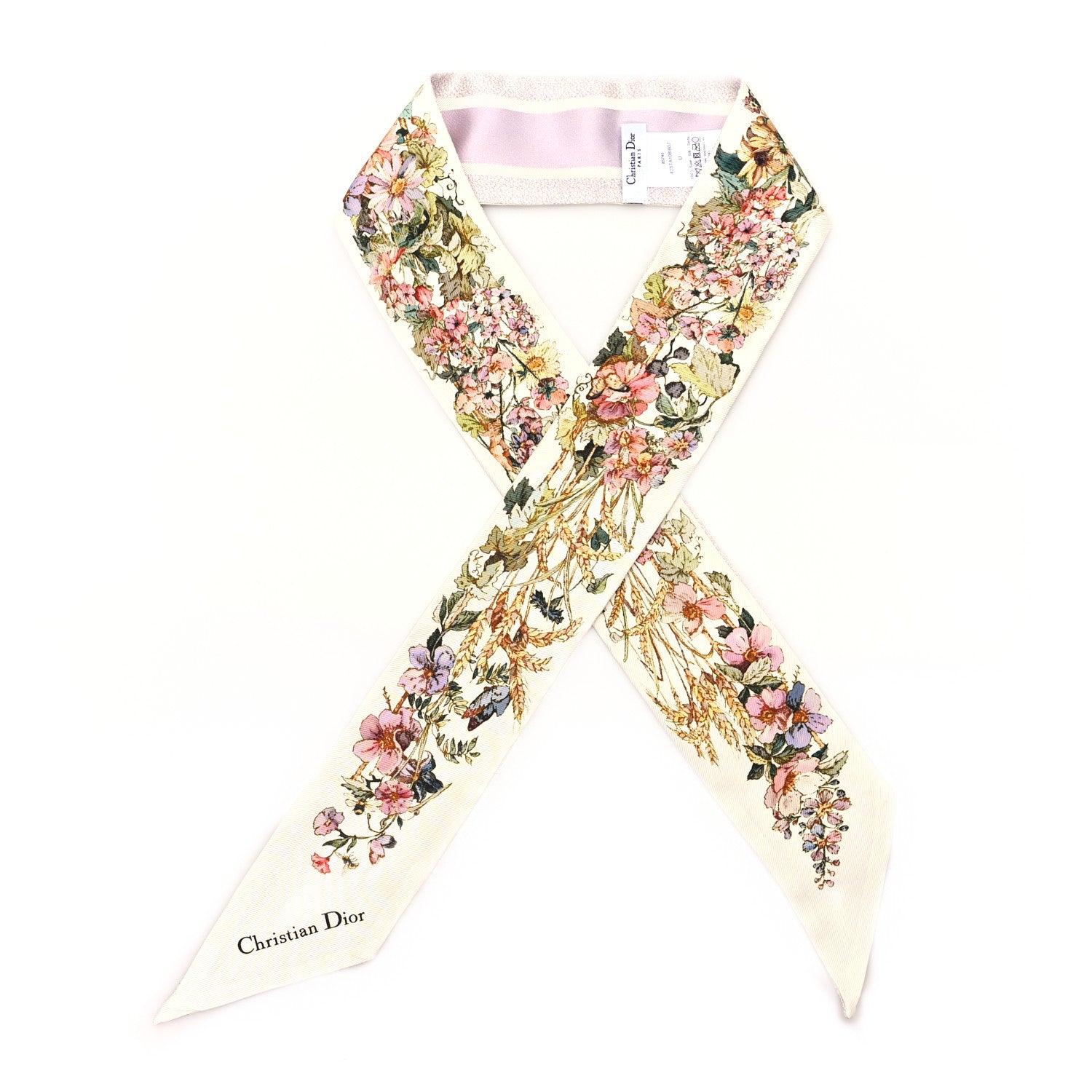 Christian Dior Silk Floral Mitzah Scarf  Light Purple Multicolor 1 of 4