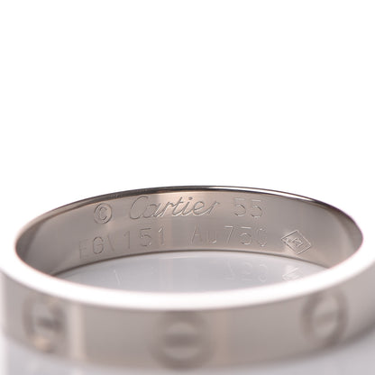 Cartier 18K White Gold 3.5mm LOVE Wedding Band Ring 55 7.25 4 of 5