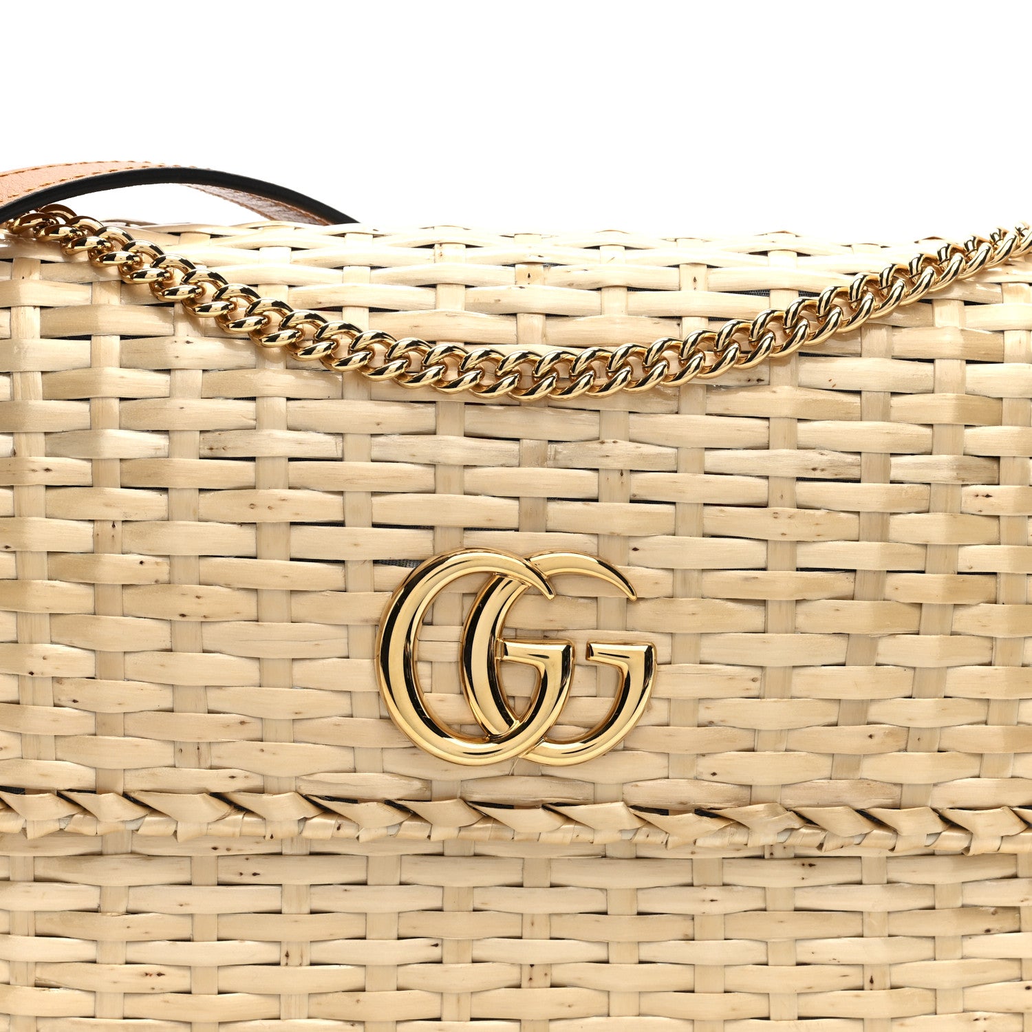 Gucci Glazed Wicker Small Cestino Shoulder Bag Natural 1863916