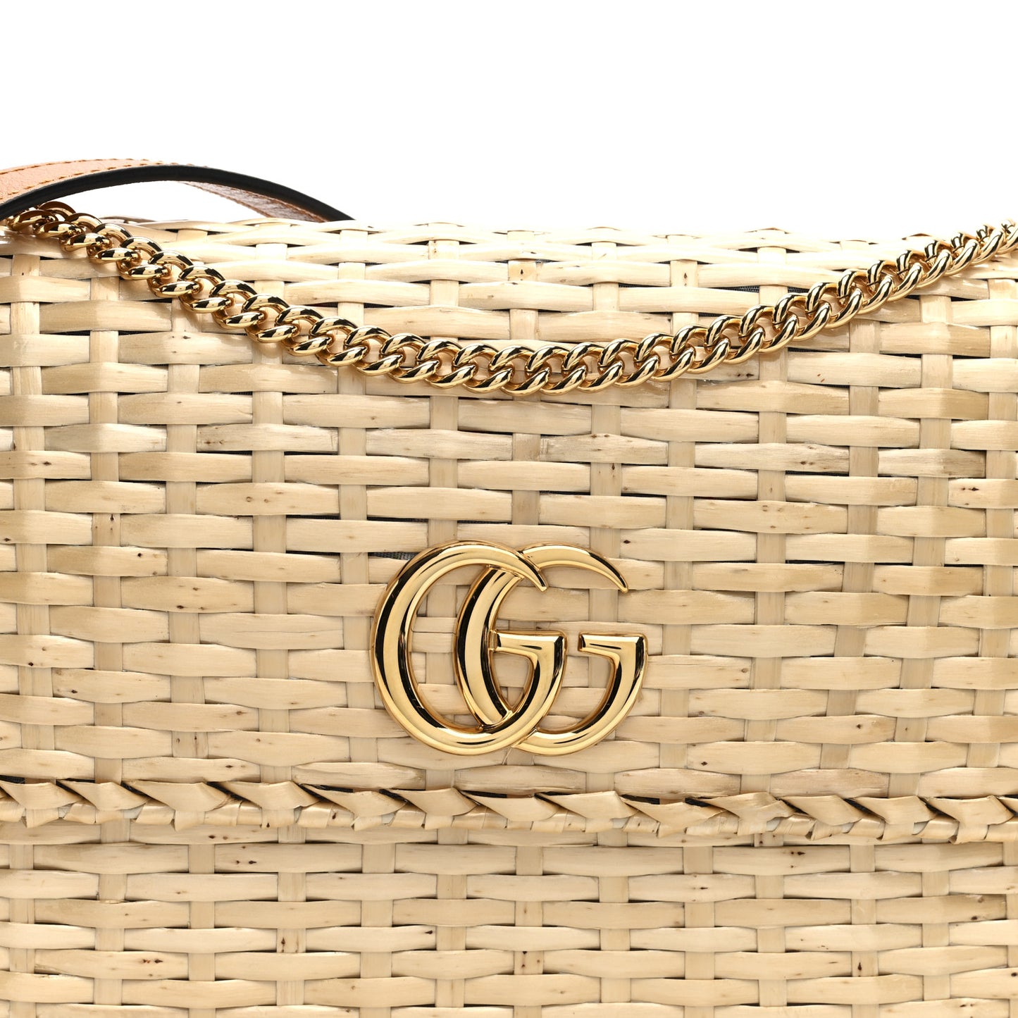 Glazed Wicker Small Cestino Shoulder Bag Natural